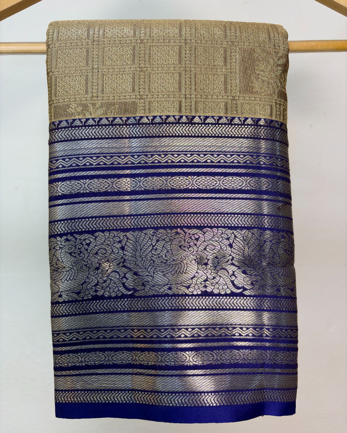 Semi Silk Kanchipuram Saree with Vintage Woven Motifs