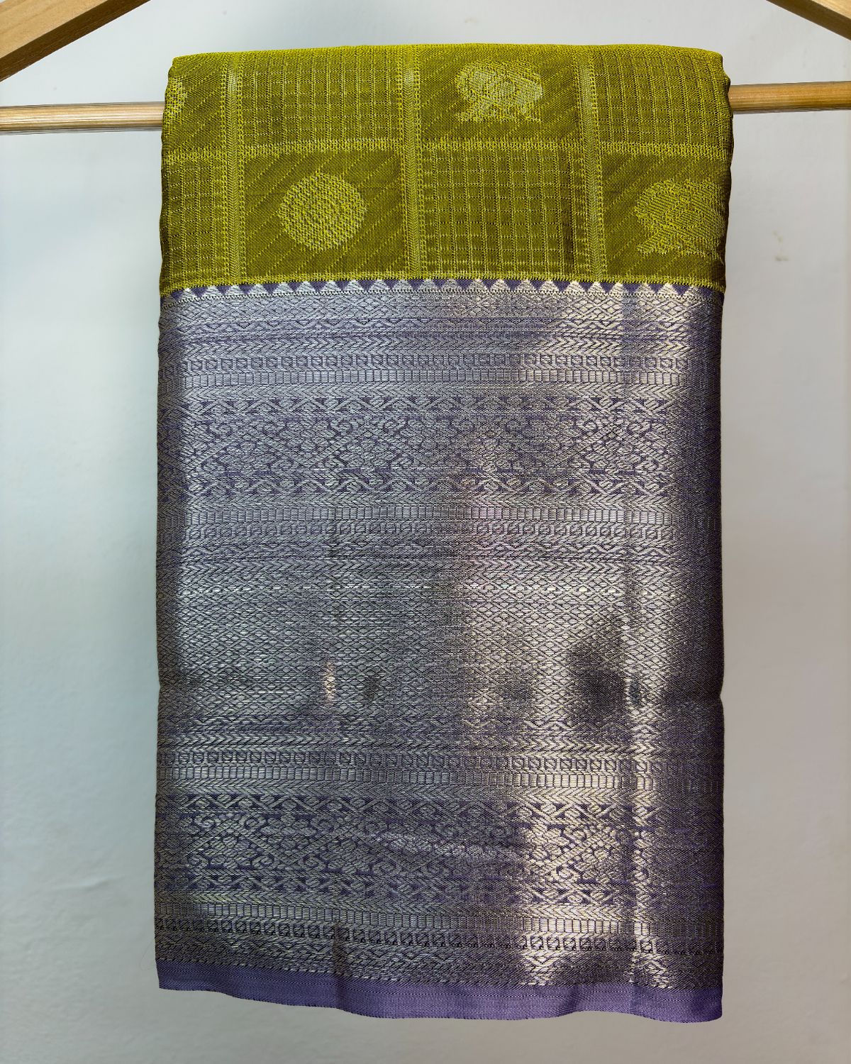 Semi Silk Kanchipuram Saree with Vintage Woven Motifs