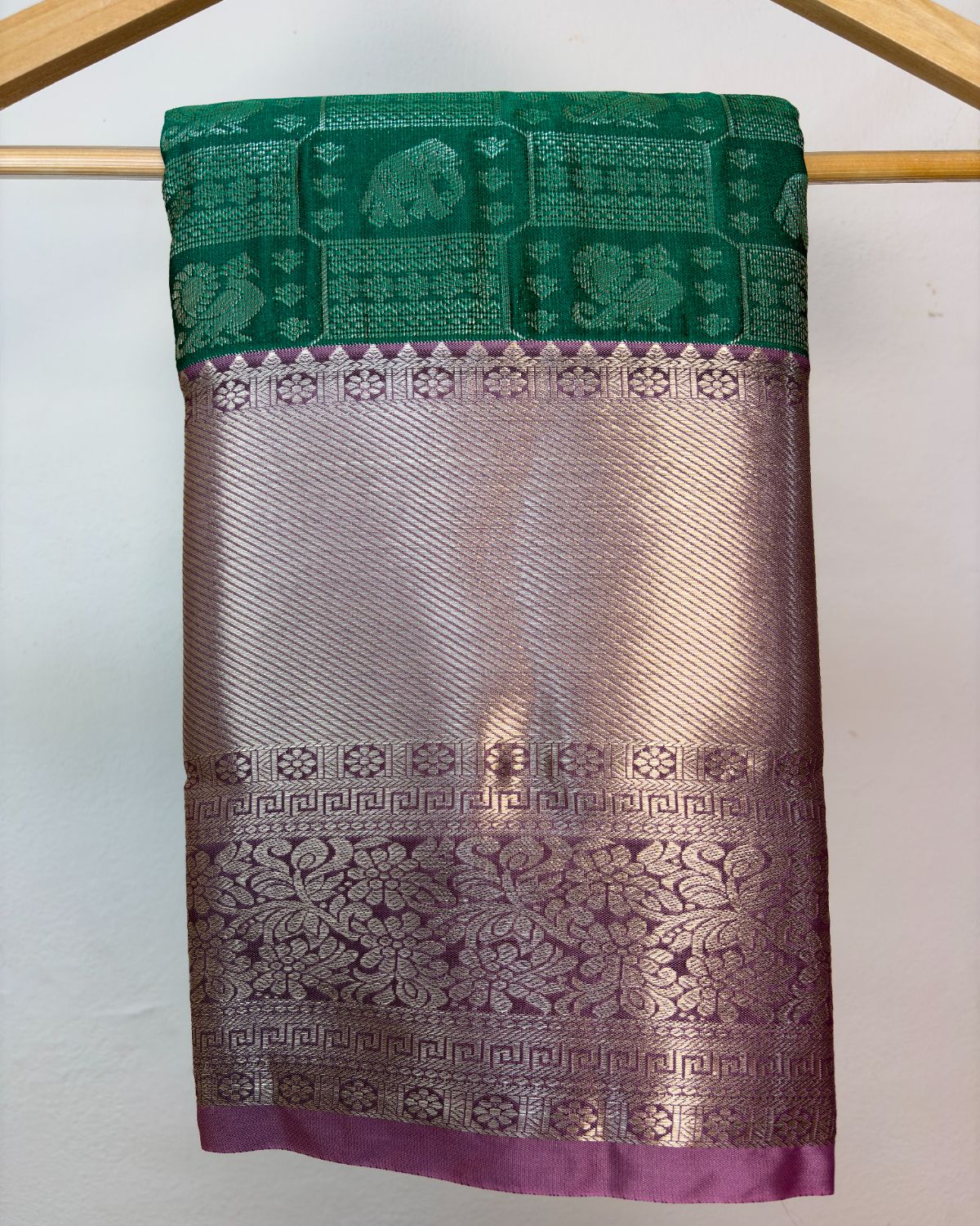 Semi Silk Kanchipuram Saree with Vintage Woven Motifs