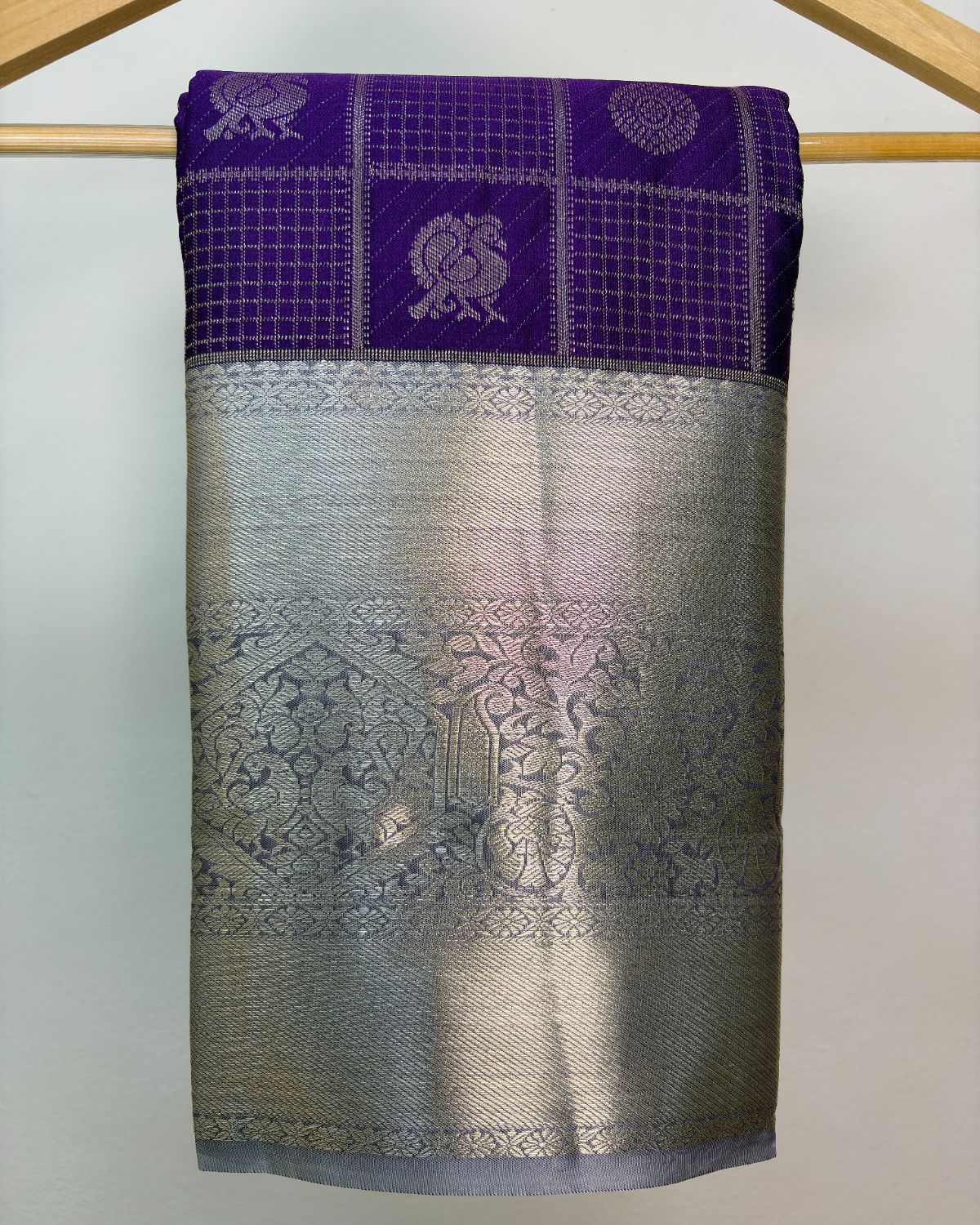 Semi Silk Kanchipuram Saree with Vintage Woven Motifs