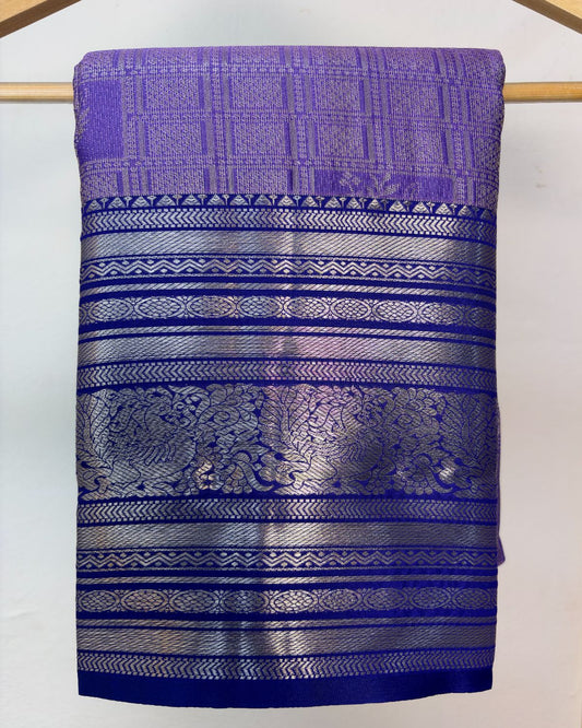 Semi Silk Kanchipuram Saree with Vintage Woven Motifs