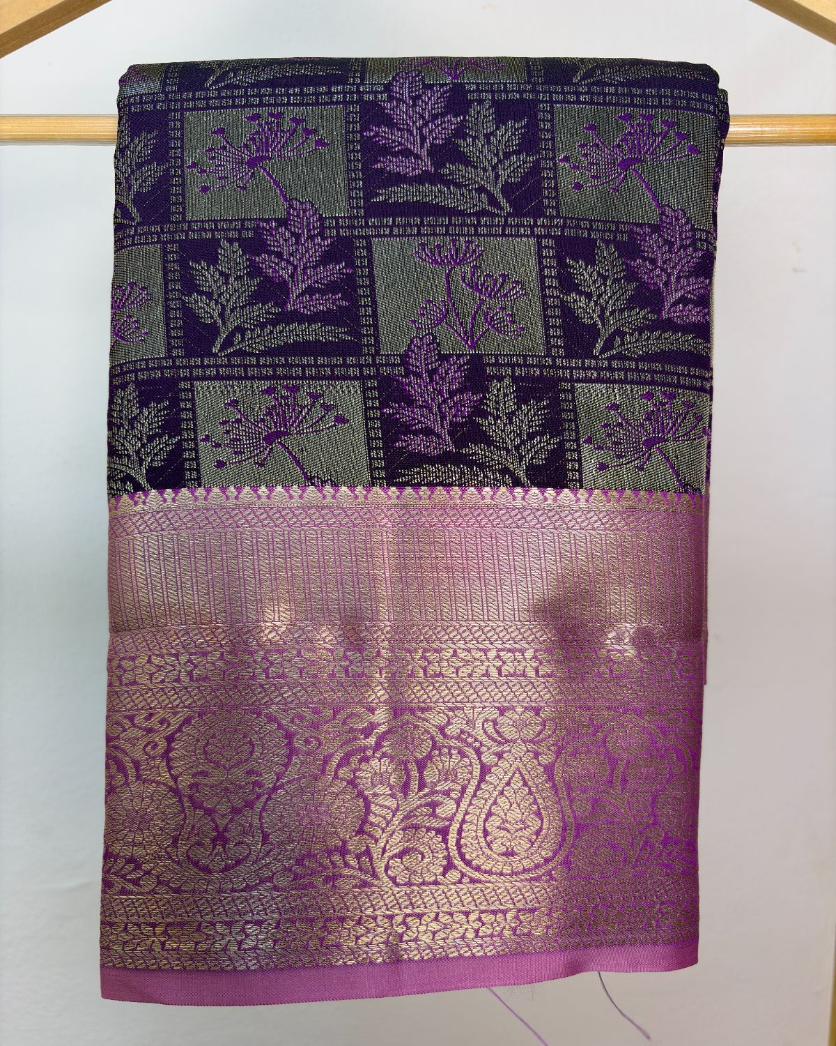 Semi Silk Kanchipuram Saree with Vintage Woven Motifs