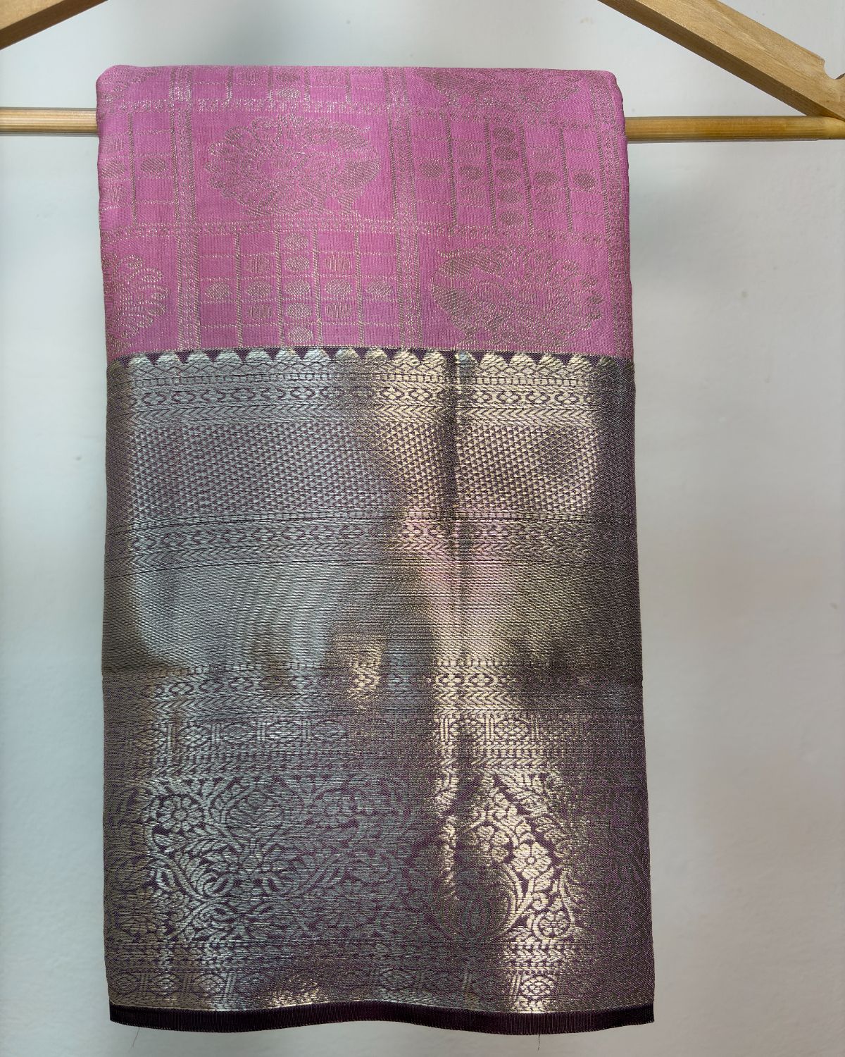 Semi Silk Kanchipuram Saree with Vintage Woven Motifs