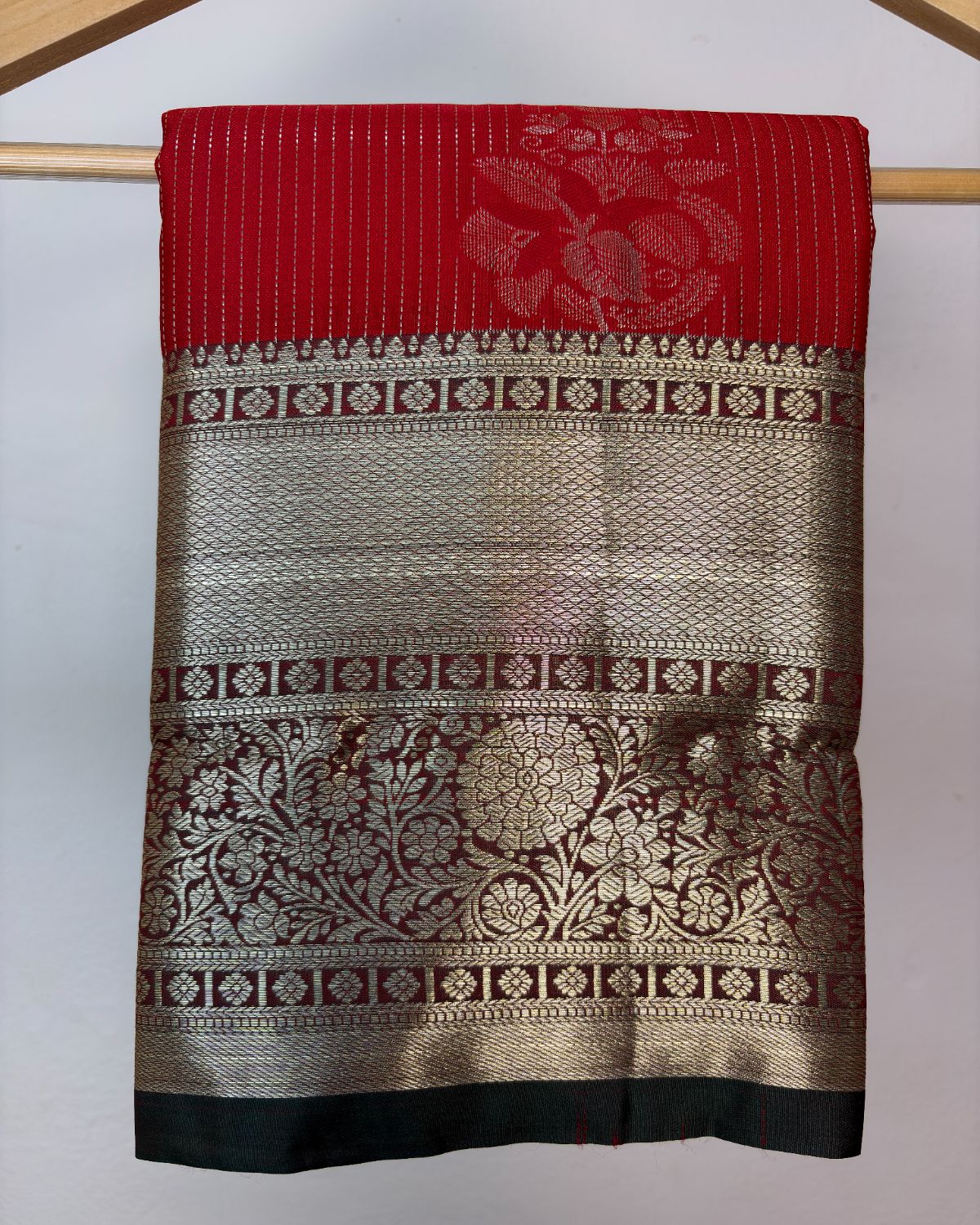Semi Silk Kanchipuram Saree with Vintage Woven Motifs