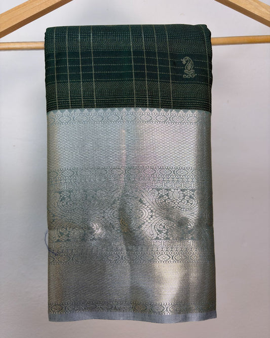 Semi Silk Kanchipuram Saree with Vintage Woven Motifs