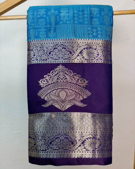 Semi Silk Kanchipuram Saree with Vintage Woven Motifs