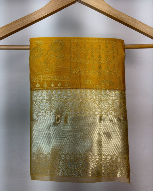 Semi Silk Kanchipuram Saree with Vintage Woven Motifs