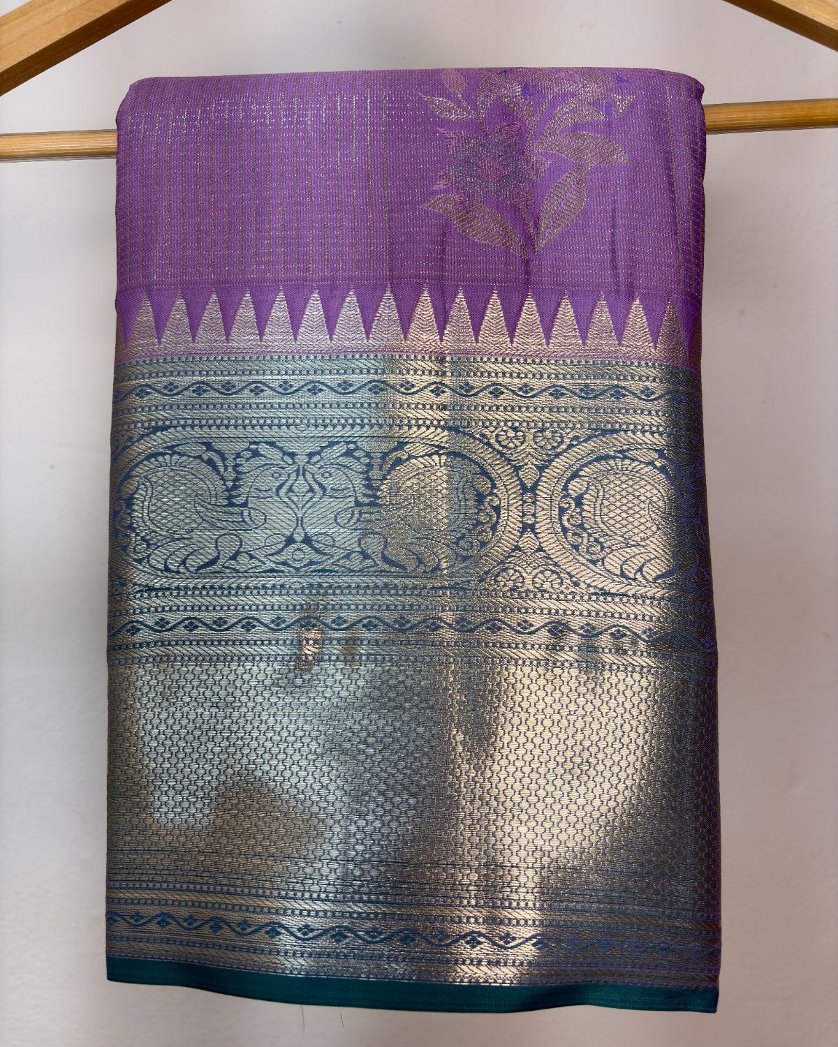 Semi Silk Kanchipuram Saree with Vintage Woven Motifs