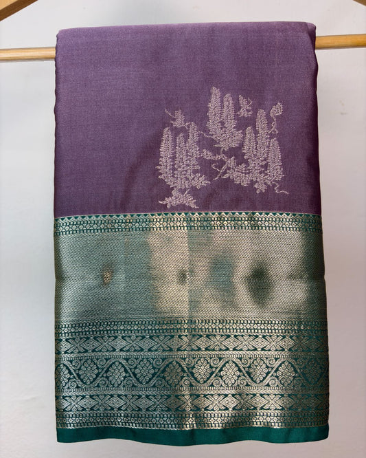 Semi Silk Kanchipuram Saree with Buti Weaving