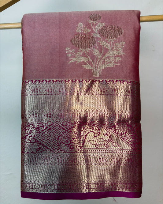 Semi Silk Kanchipuram Saree with Buti Weaving