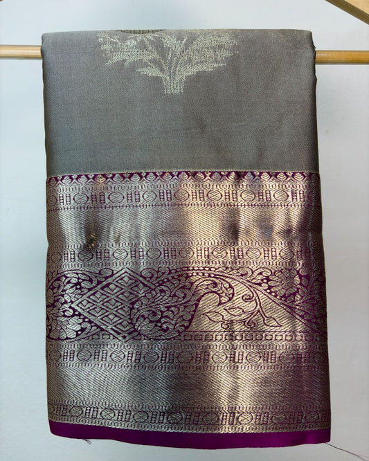 Semi Silk Kanchipuram Saree with Buti Weaving
