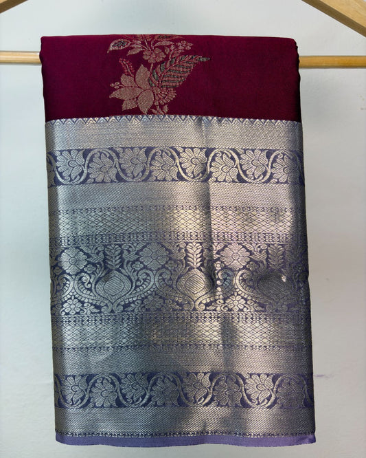 Semi Silk Kanchipuram Saree with Buti Weaving