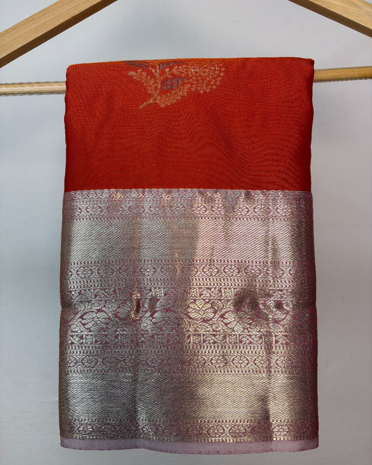 Semi Silk Kanchipuram Saree with Buti Weaving