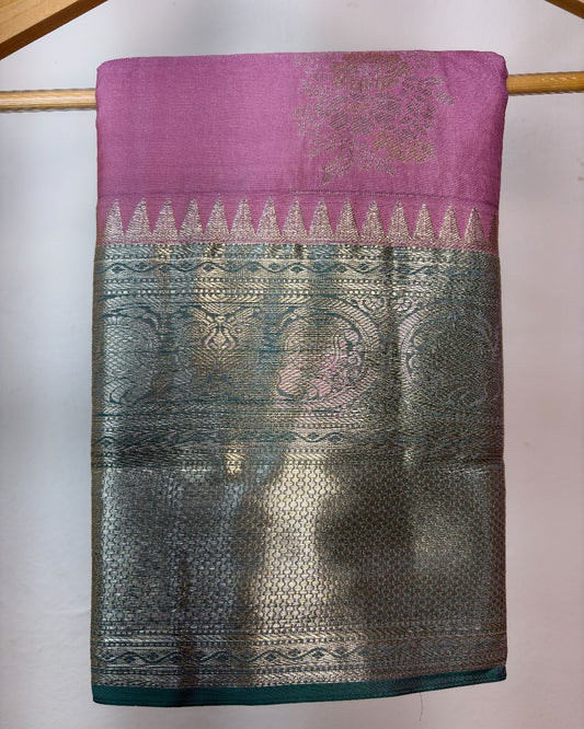Semi Silk Kanchipuram Saree with Buti Weaving