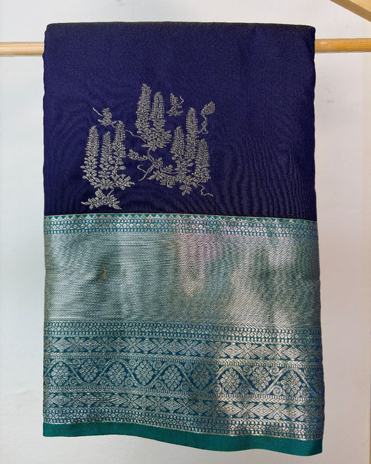 Semi Silk Kanchipuram Saree with Buti Weaving